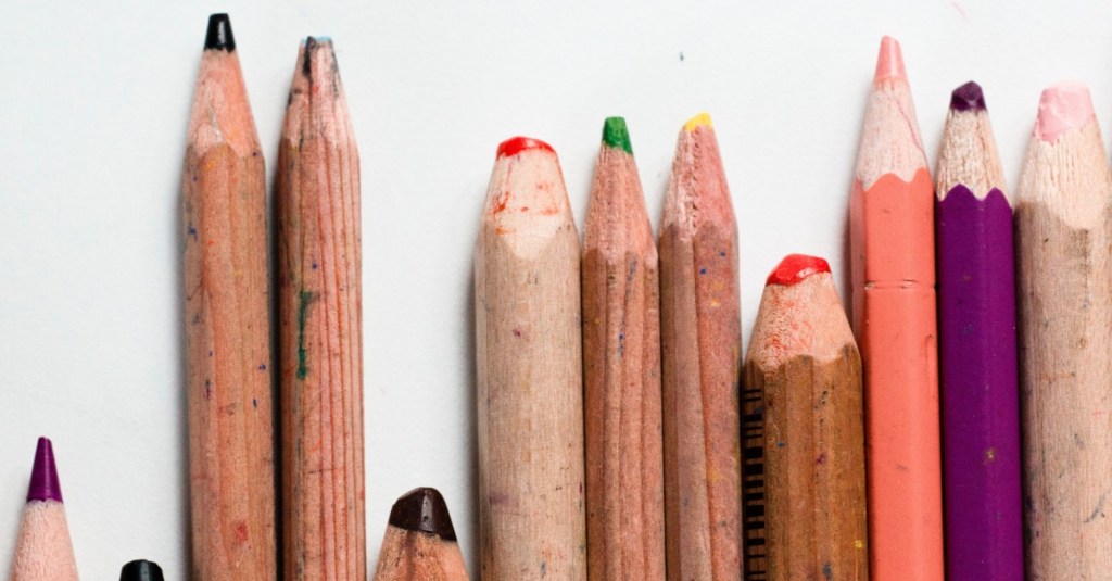 Verschillende gebruikte potloden