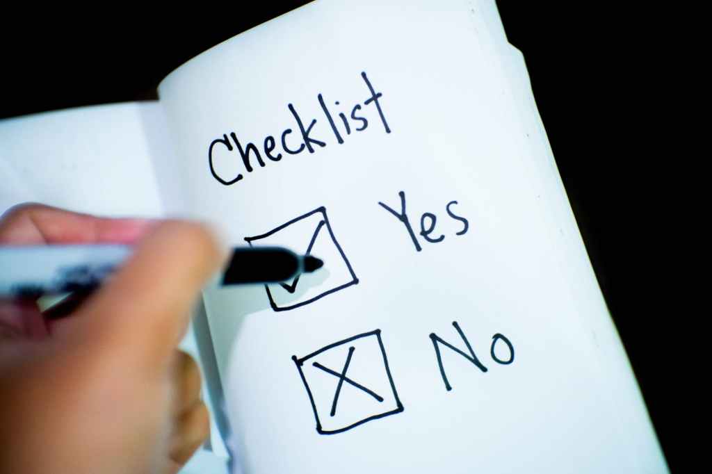 Checklist yes/no